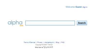 yahoo alpha search yahoo alpha search